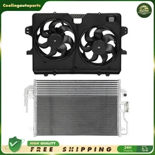 A/C Condenser & Radiator Condenser Cooling Fan Assembly For 2008-12 Ford Escape