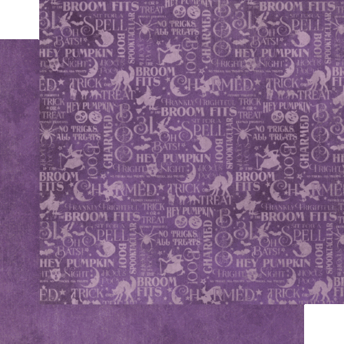 GRAPHIC 45 "CHARMED" PATTERN & SOLID 12X12 PAPER PACK HALLOWEEN SCRAPJ ACK'S PL - Picture 8 of 9
