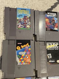 10 Vintage NES Nintendo Video Games Tested Ships FREE QBert Golf Narc Wizard MI+