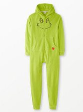 Hanna Andersson NEW NEVER USED Kids Dr Seuss Grinch fleece, jumpsuit, costume