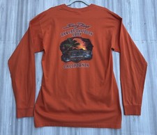 Harley Davidson T-Shirt Women Large San Diego California Orange Made In USA Vtg