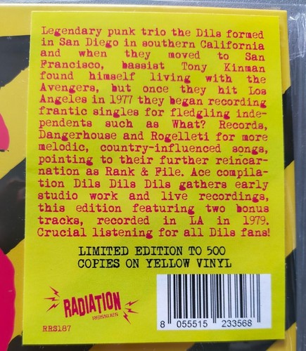 Punk,Dils Dils Dils Dils Vinyl 12" Album yellow Vinyl LP, limited to 500 new - Picture 2 of 6