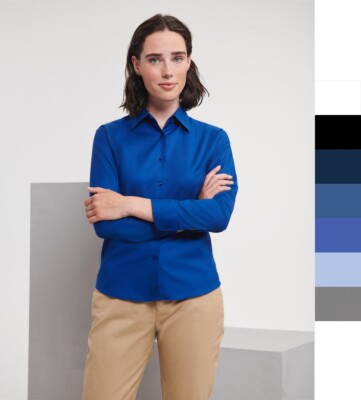 4 Stück Set Russell Europe Damen Oxford Bluse XS bis 6XL pflegeleicht LA R-932F-