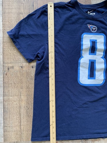 Nike Tee NFL Tennessee Titans Football Mariota #8 T-Shirt XL Athletic Cut Used* - Picture 5 of 9