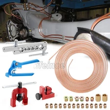 Racewill 25ft 3/16 Copper Coated Brake Line Repair Kit with Single Flaring Tools