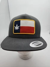 Cannabis Lone Star Flag Yupoong The Classics Snapback Baseball Trucker Hat Cap