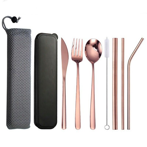 9pcs Premium Cutlery Travel (Portable) Set Stainless Steel (Knife, Fork, Spoon) - Picture 2 of 15