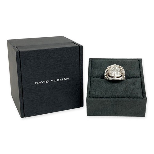 David Yurman Labirinto Argento Sterling 1,00 ct. Anello Pavè di Diamanti - Foto 8 di 8