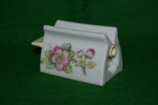 THE INDISPENSABLE DISPENSER - TOOTHPASTE FLORAL PORCELAIN HOLDER - WEST GERMANY