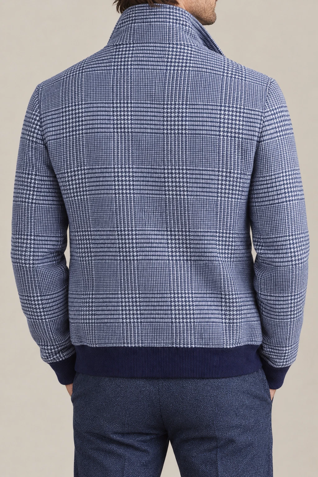 BRUNELLO CUCINELLI MEN'S INDIGO BLUE WOOL BLEND CHECKED JACKET MSRP $6045 (54) image 2