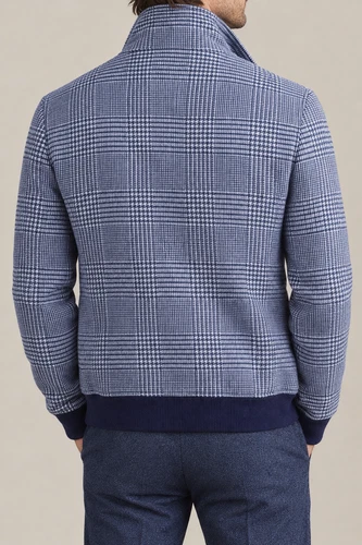 BRUNELLO CUCINELLI MEN'S INDIGO BLUE WOOL BLEND CHECKED JACKET MSRP $6045 (54) image 2