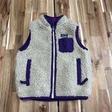 Patagonia Retro X Vest Youth 5T Girls Deep Pile Fleece Full Zip Brisk Purple