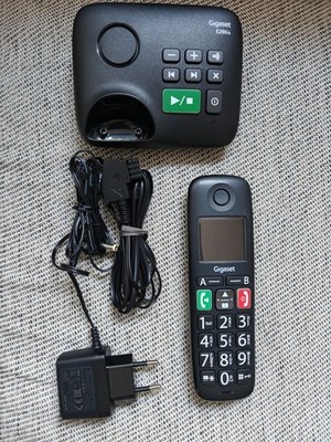 Gigaset E290A DECT Schnurlos Telefon Schwarz Analog Senioren große Tasten