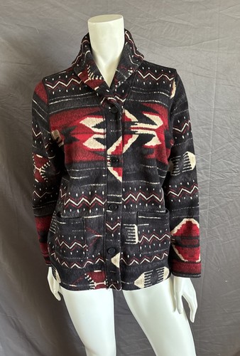 Lauren Jeans Co. Ralph Pullover Damen 1X Azteken Cardigan Schal Geometrisch Knopf