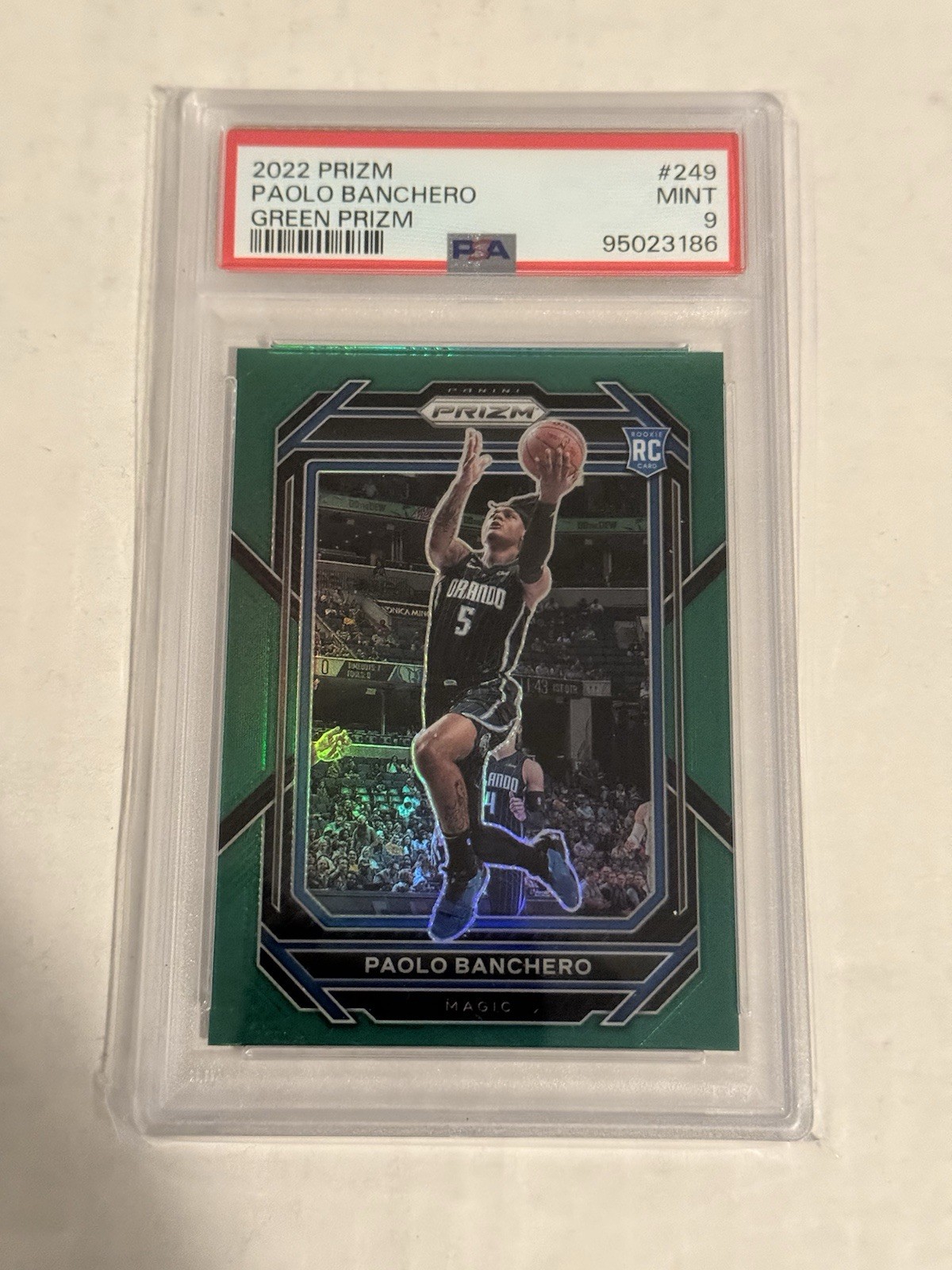 Paolo Banchero PSA 9 2022 Panini Prizm Green Rookie RC #249