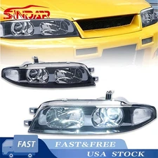 SINDAR Pair LED Headlight Assembly For Nissan Skyline R33 GTS GTST 1993-1995