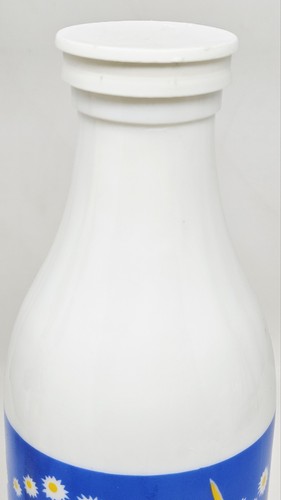 Botella de leche blanca de vidrio Carlton vintage vaca granero granja campo granja con tapa - Imagen 13 de 14