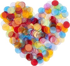 200 Pcs Colored Counting Chips - Flat Plastic Discs for Math Learning