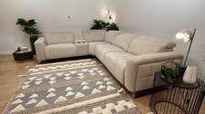 Sofology Marvella Fabric 1.5 Console Corner 3 Power Recliner/Headrest Heated Sea