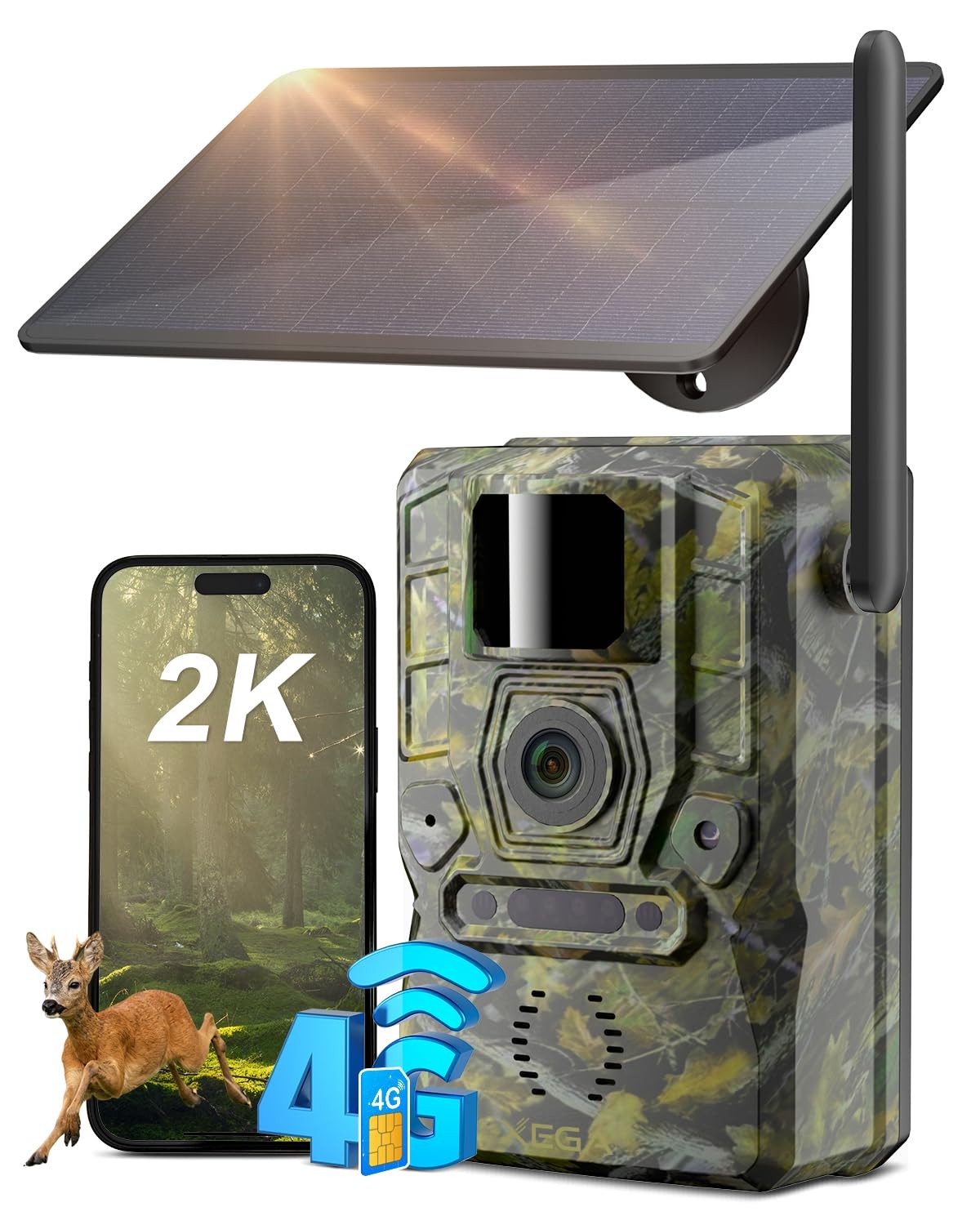 Xega 4G Solar Cellular Trail Camera with Live Feed, 2K GPS 7