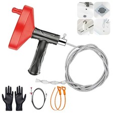 Drain Snake Auger 33 Ft, Plumbing Snake Drain Hair Clog Removal Tool, Heavy Duty