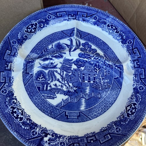 "JUEGO DE 8 platos de cena Ye Old Willow divididos parrilla 10,5"" Staffordshire Inglaterra" - Imagen 2 de 9