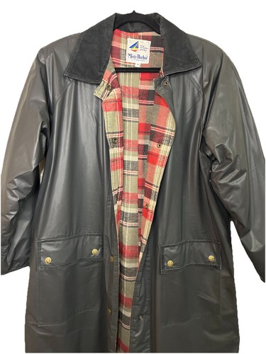 VTG Misty Harbor Any Weather Slicker Long Raincoat Plaid Flannel Lining M - Picture 4 of 18