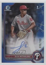 2022 Bowman Draft Chrome Pick Blue Refractor 76/150 Alex McFarlane Auto 10yf