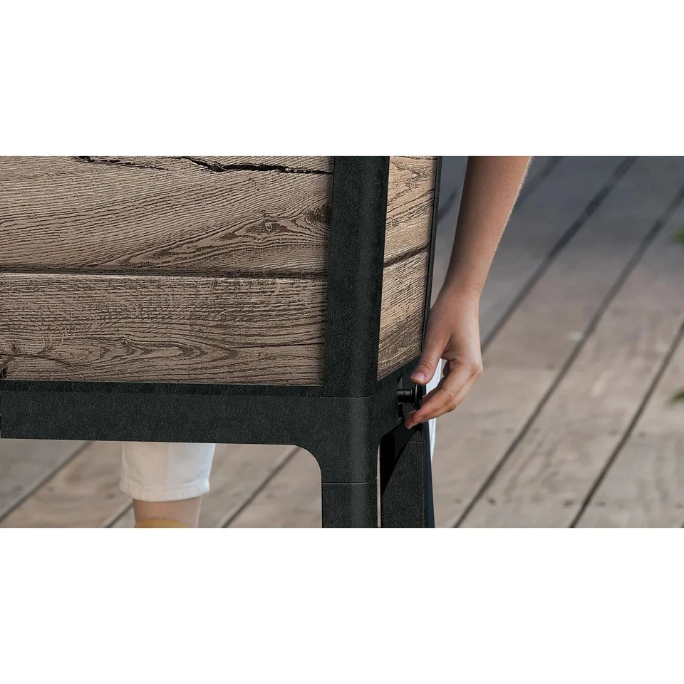 Keter Darwin 29 Gallon Raised Garden Bed, Self Watering Planter Box, Water Gauge - Image 2 of 4