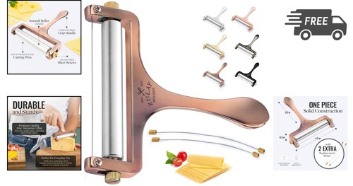 Cheese Slicer Wire With Adjustable Thickness Heavy Duty For Cheddar Mozzarella - Picture 2 of 11