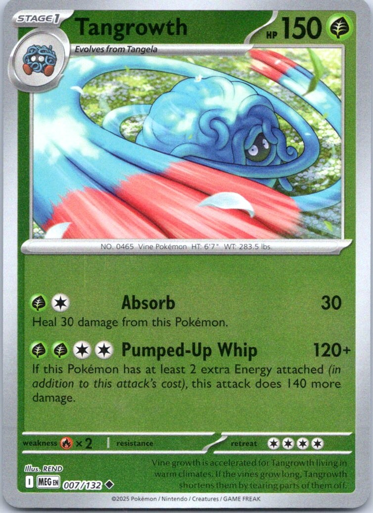 TangrowthReverse Halos Reverse Holo Uncommon ME01: Mega Evolution 007/132 NM