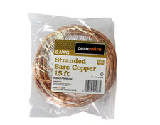 Cerrowire 15 ft. 6-Gauge Stranded SD Bare Copper Grounding Wire