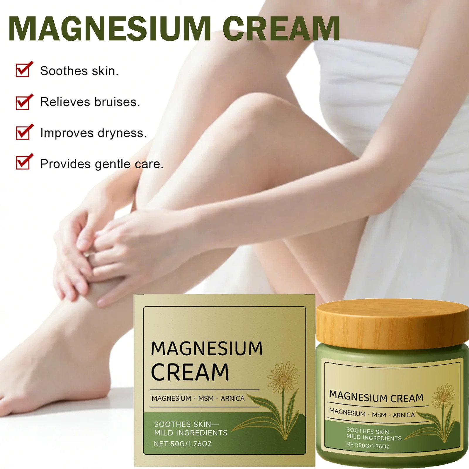 Total Relief Magnesiums Lotion Soothes Nerves Magnesiums Cream Gentle Hydrating