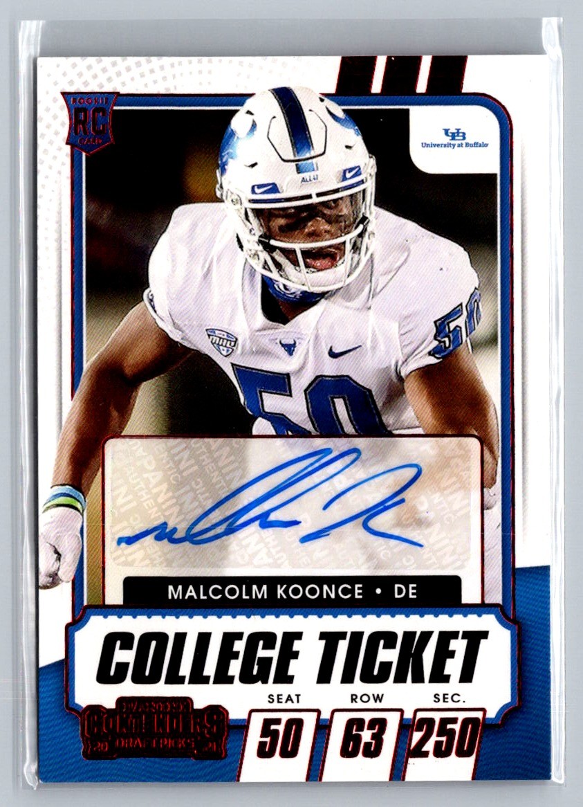Malcolm Koonce Panini Contenders Draft Picks #292 Autograph-Cracked Ice