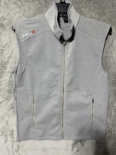 RLX Ralph Lauren Sz M Mens Performance Vest Full Zip Grey Nylon Blend Full Zip