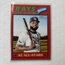 2026 Topps Heritage Red Border Junior Caminero #380 Rays AL All Stars