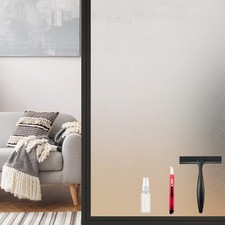 Frosted Window Privacy Film Static Cling, Removable Reusable Glass Sticker, A...