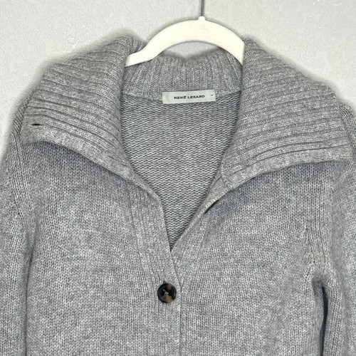 Rene Lezard Pullover Damen kleine Knopfleiste Merino Seide Kaschmir Made Italy - Bild 4 von 8