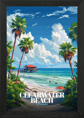 Clearwater Beach, Florida, Reise P gerahmtes Wandbild Poster Leinwanddruck Bild