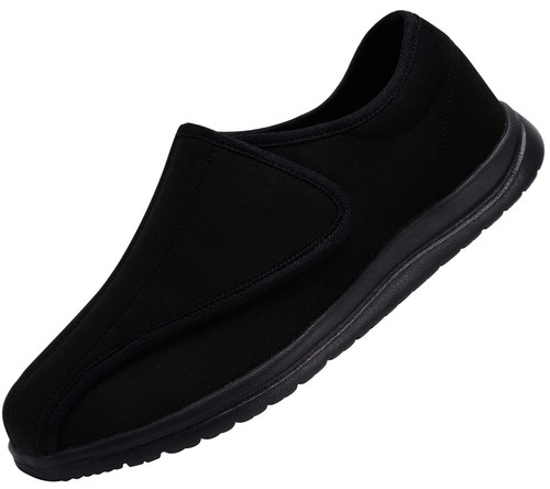 Men Wide Walking Shoes Adjustable Velcr Elderly Diabetic Edema Swollen Feet O...
