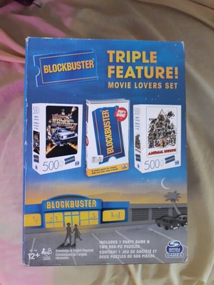 BLOCKBUSTER Set 2 Puzzles and 1 Game  Back to Future II Animal House  Sealed