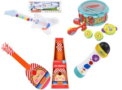 Kinder Musik Spielzeug Ukulele Gitarre Mikrofon Trommel Percussion Instrumente