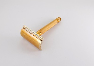 Gillette Ball End Tech Gold Cleaned Vintage Double Edge Safety Razor