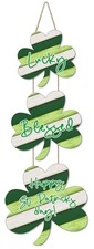 Shamrock St Patricks Day Door Decor, Wooden Saint Patrick's Day St Patricks 01