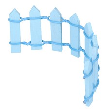 C-Mini Fence Lovely Miniature Garden Wooden Fence Dollhouse Ornament Blue
