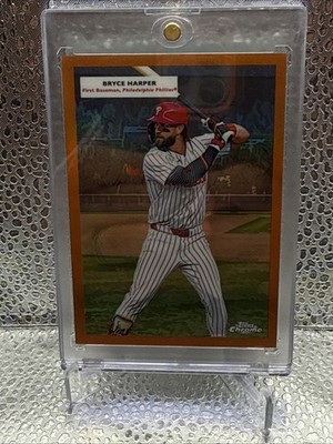 2025 Topps Chrome Platinum DH 55DH-4 Bryce Harper/Mike Schmidt Orange Ref /25