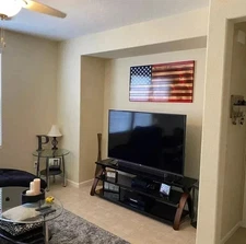 Wooden American Flag Rustic Charred Patriotic Wall Decor Handmade USA 36x19