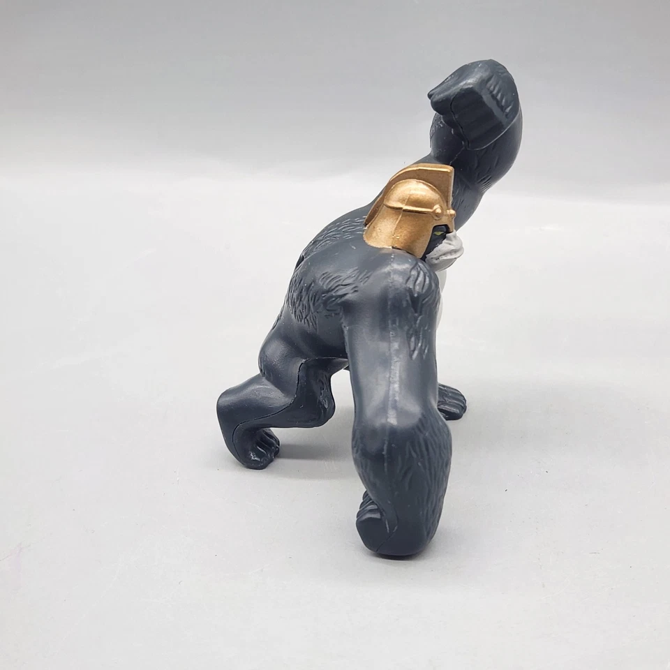 Boneco de ação blindado gorila macaco brinquedo mini PVC cinza ouro branco capacete solto - Imagem 2 de 4