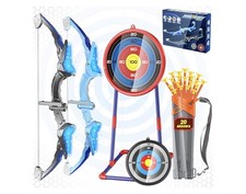 2 Pack Kids Bow and Arrow, 20 Suction Cup Arrows, 2 Archery Targets Quiver, L...