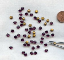 24 VINTAGE CZECHOSLOVAKIA AMETHYST GLASS ROUN...